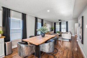 Interior - Two-Story 2BR Home with King Beds Near Downtown, Full Kitchen, WiFi & Easy Access (Houston)
