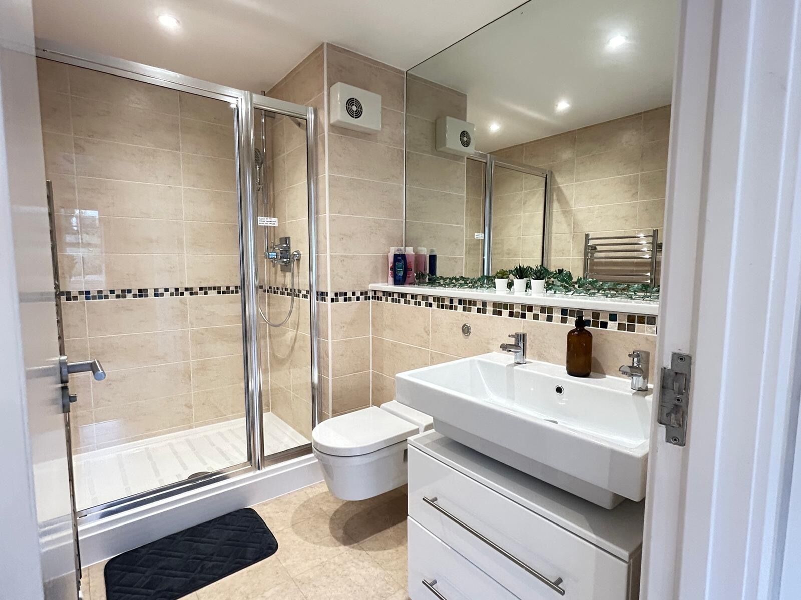 Towels, soap, toilet paper