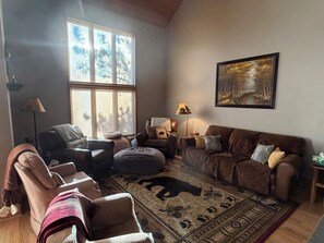 Smart TV, chimenea y libros