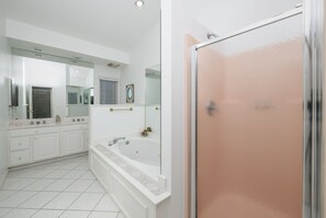 Shower, jetted bath, towels - Linens provided Beautiful One Level Home Pool Tennis (Ocean View)