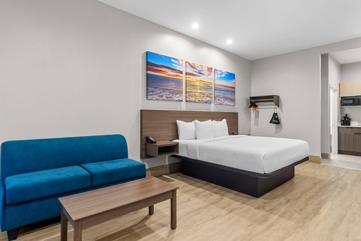 Standard Room, 1 King Bed, Non Smoking, Kitchenette | Premium bedding, laptop workspace, blackout drapes, soundproofing