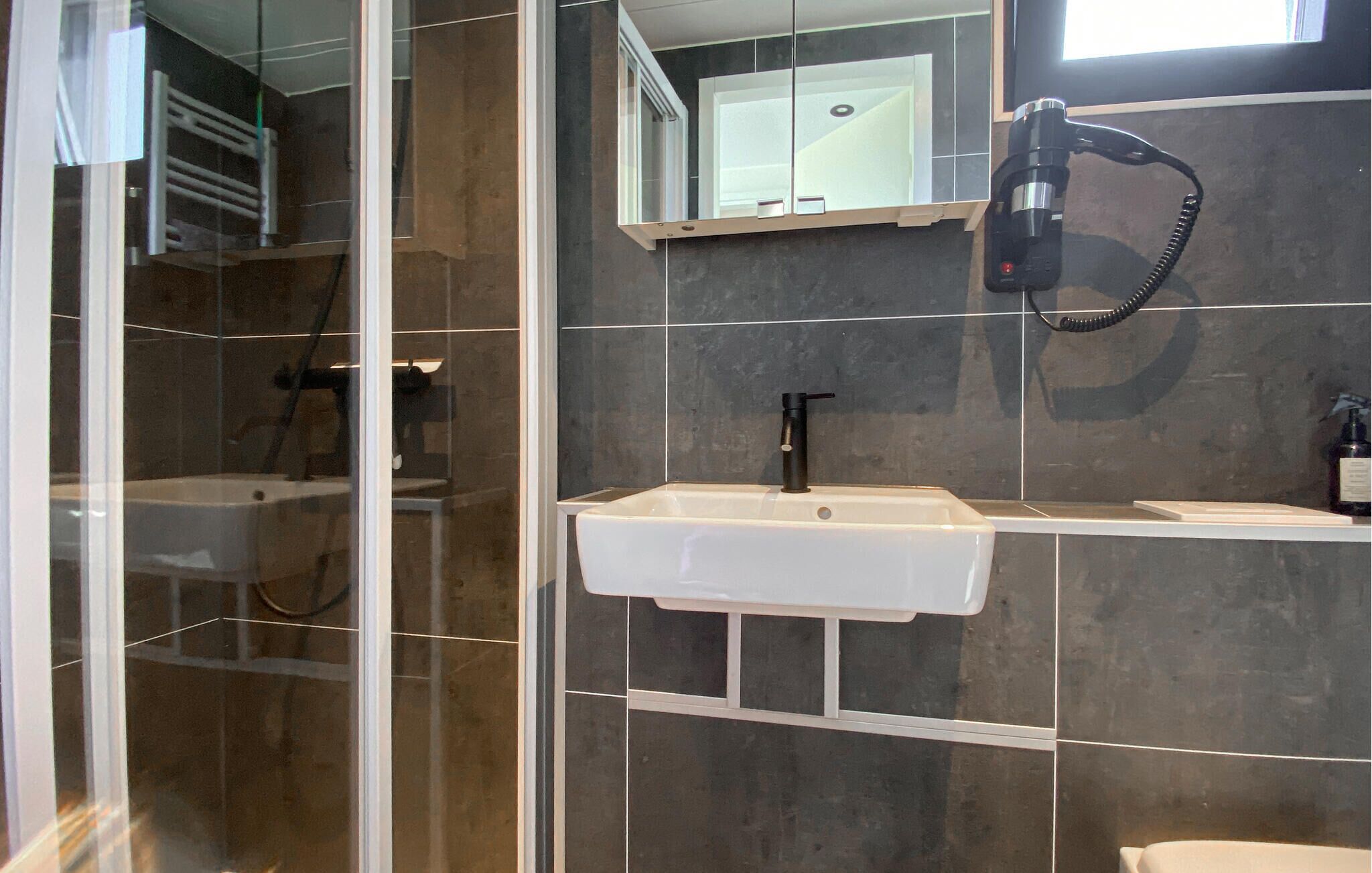 Shower, hair dryer