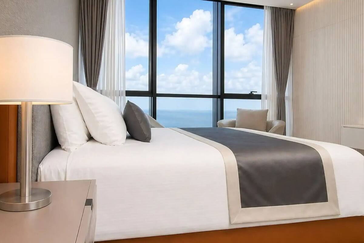 In-room safe, desk, laptop workspace, blackout curtains