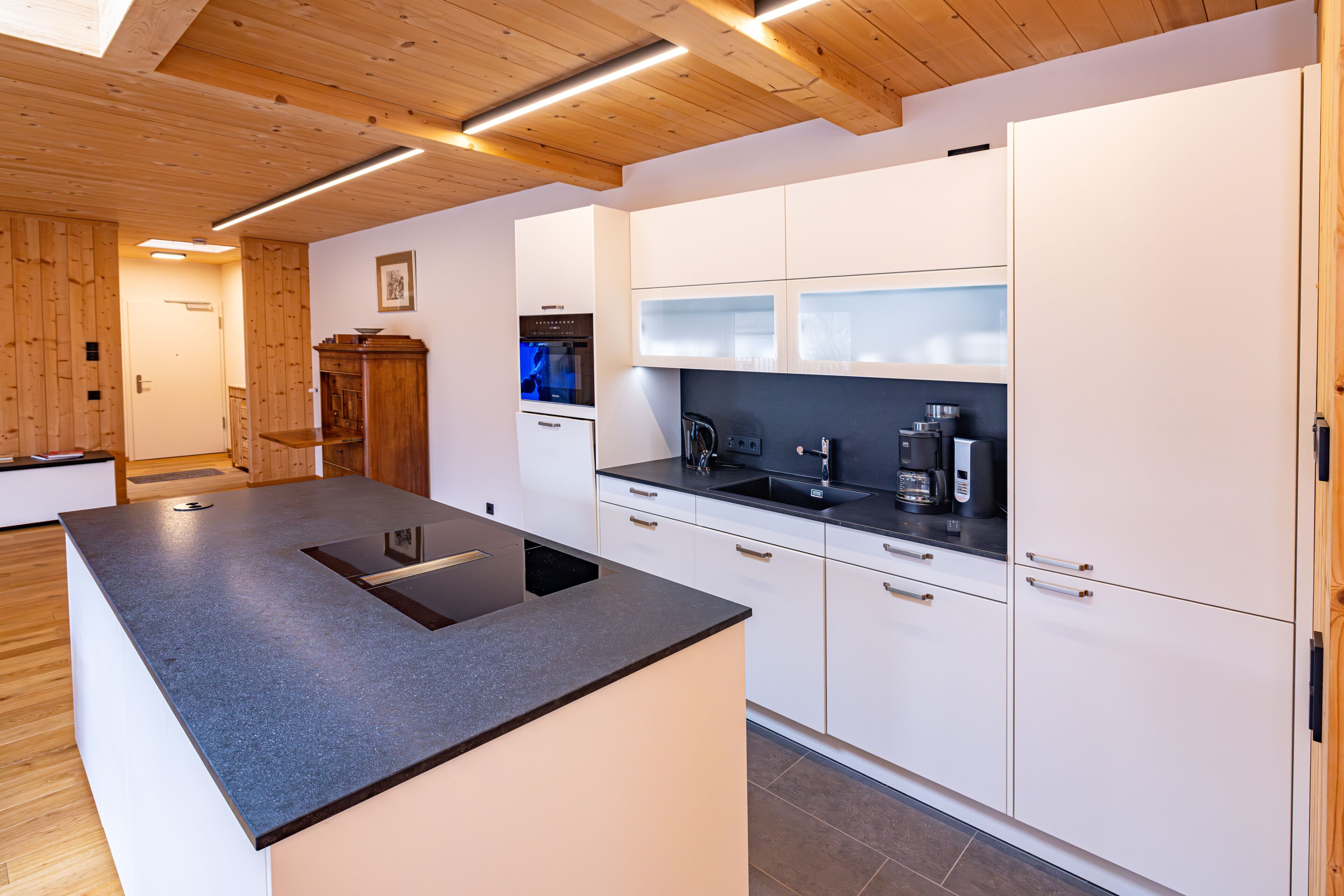 Kühlschrank, Mikrowelle, Herdplatte, Geschirrspüler