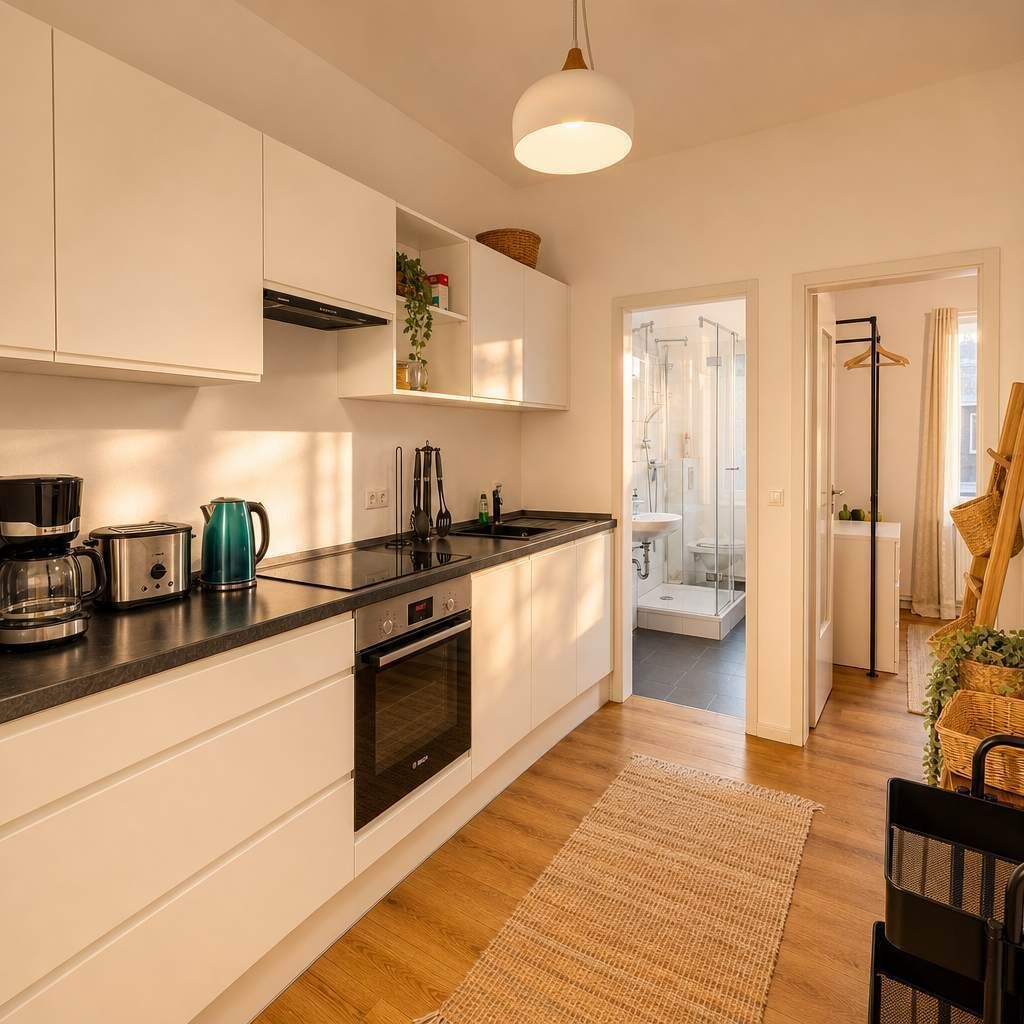 Fridge, oven, stovetop, dishwasher
