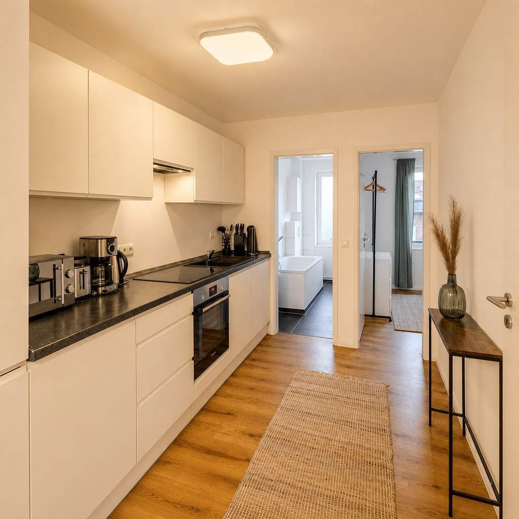 Kühlschrank, Mikrowelle, Ofen, Herdplatte