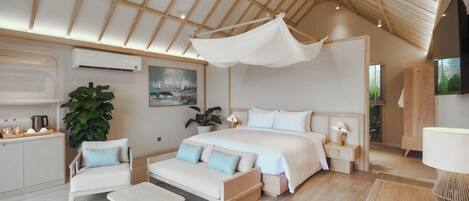 Premier Bungalow, 1 King Bed, Beachfront | Minibar, in-room safe, desk, laptop workspace
