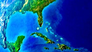 A view of Earth from space, highlighting the continents and oceans. - Open Ocean, Sunrise and Moonrise. Tropical fish and Seabirds at your fingertips! (Duck Key)