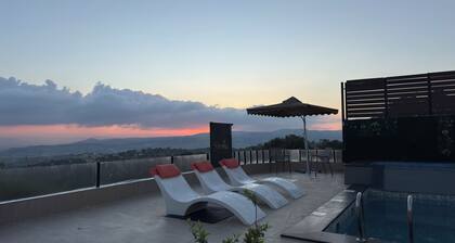 Strobia Luxury Chalet 3 Bedrooms 5 Bathrooms with Pool & Jacuzzi & Sunset Views
