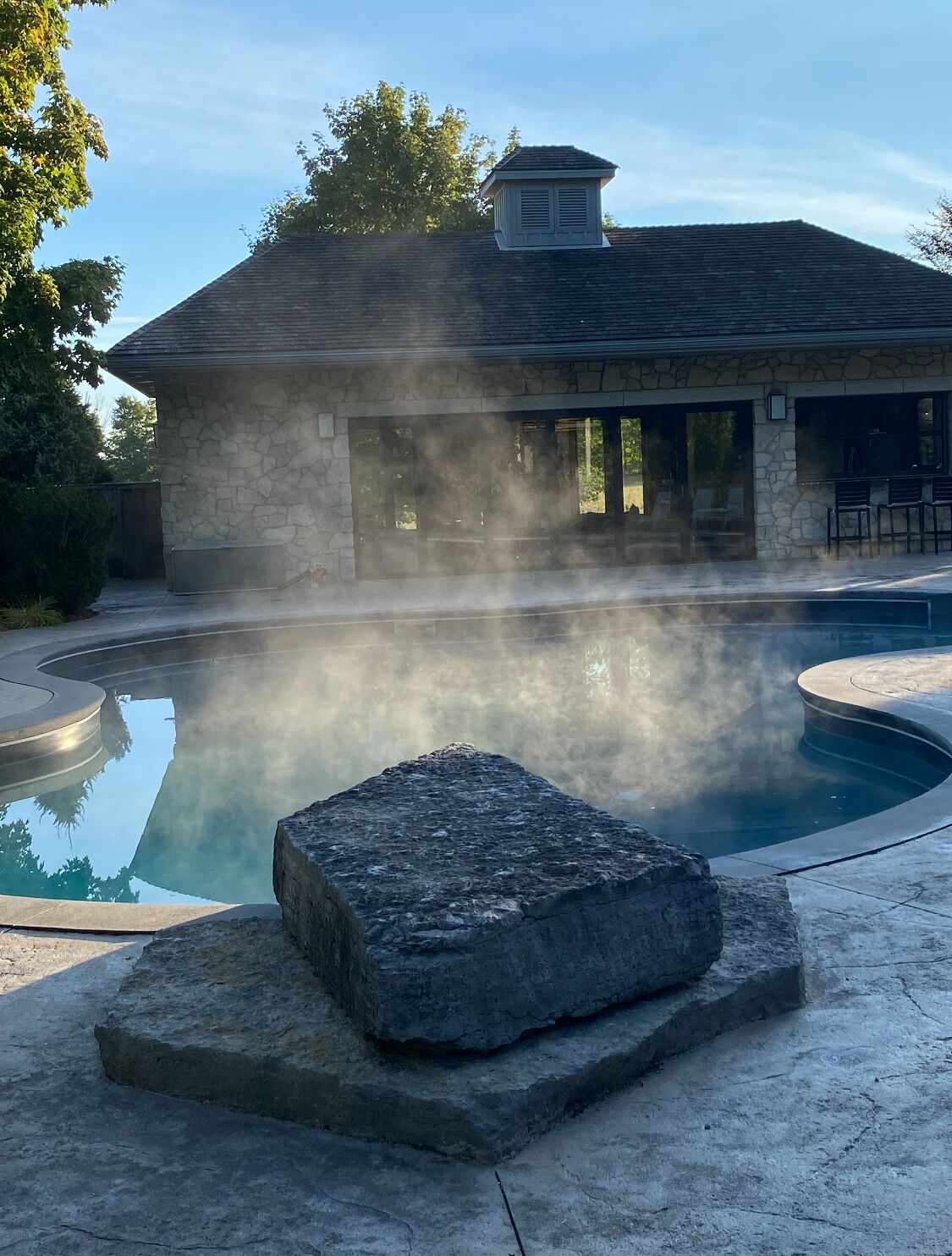 Piscine extérieure, piscine chauffée
