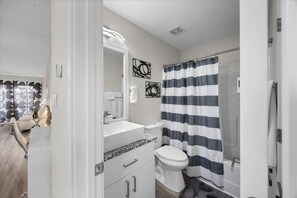 Hair dryer, towels, soap, toilet paper - Modern Walls (Evans)