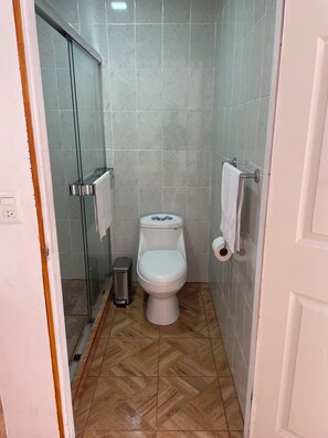 Dusche, Handtücher, Seife, Toilettenpapier