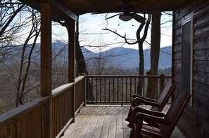 Terrace/patio - Mountain Chalet with Hot Tub, Game Room, Hiking Trail, & Lake Access (Topton)