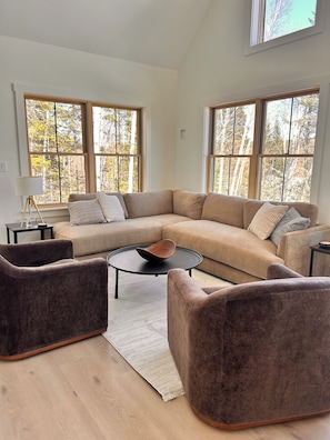 Living area - Lakefront Modern Farmhouse with Private Dock (Rangeley)