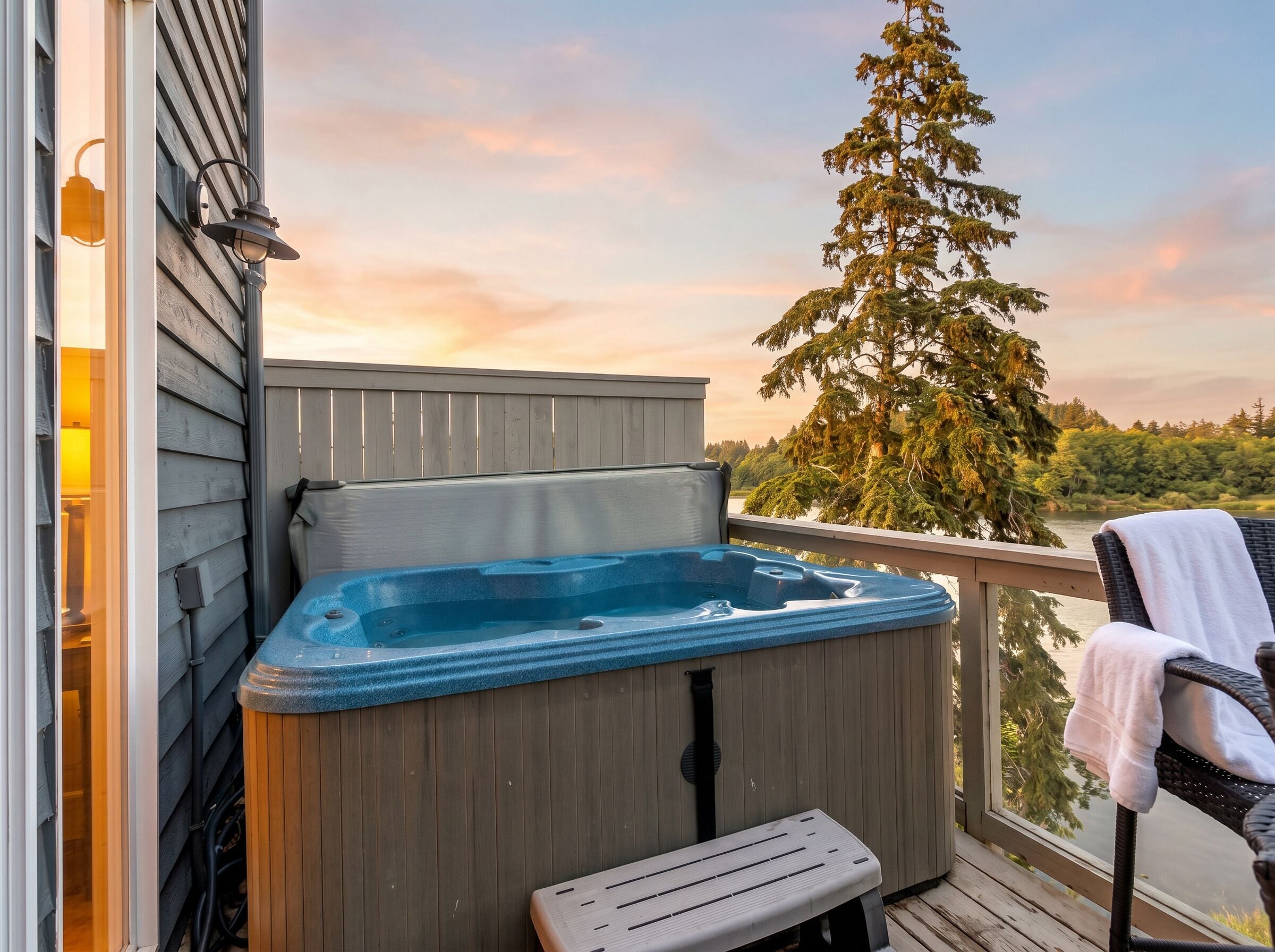 Outdoor spa tub
