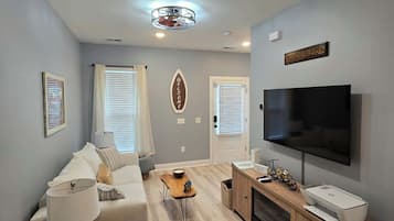 Smart TV, fireplace, video games, printers