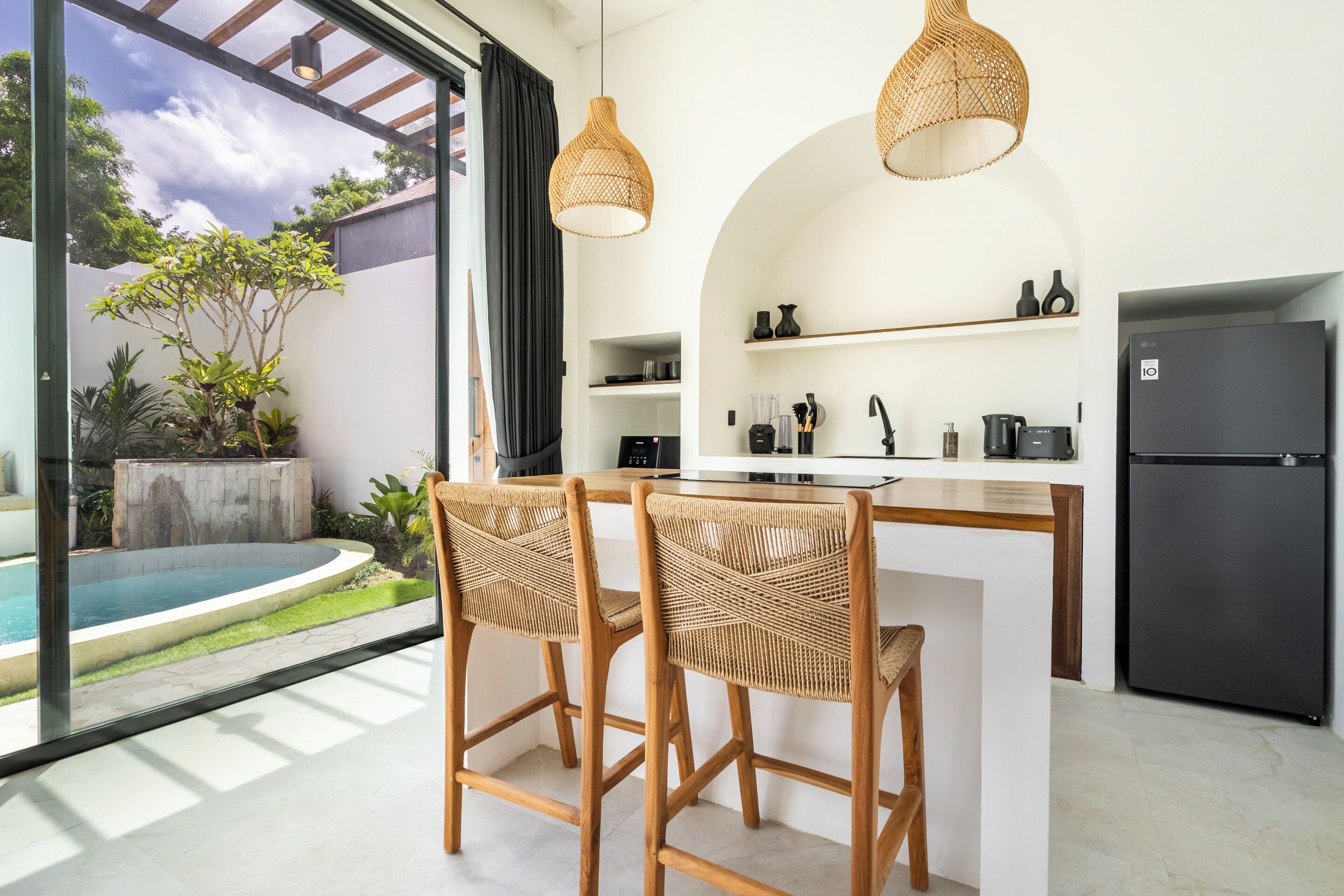 Luxury Villa, 1 King Bed, Kitchen, Garden View | Private kitchen | Full-size fridge, microwave, stovetop, cookware/dishes/utensils