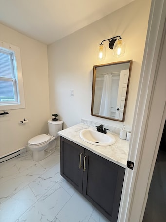 Hair dryer, towels, soap, toilet paper. Modern , cozy 3-bedroom house in St. John's perfect for your getaway