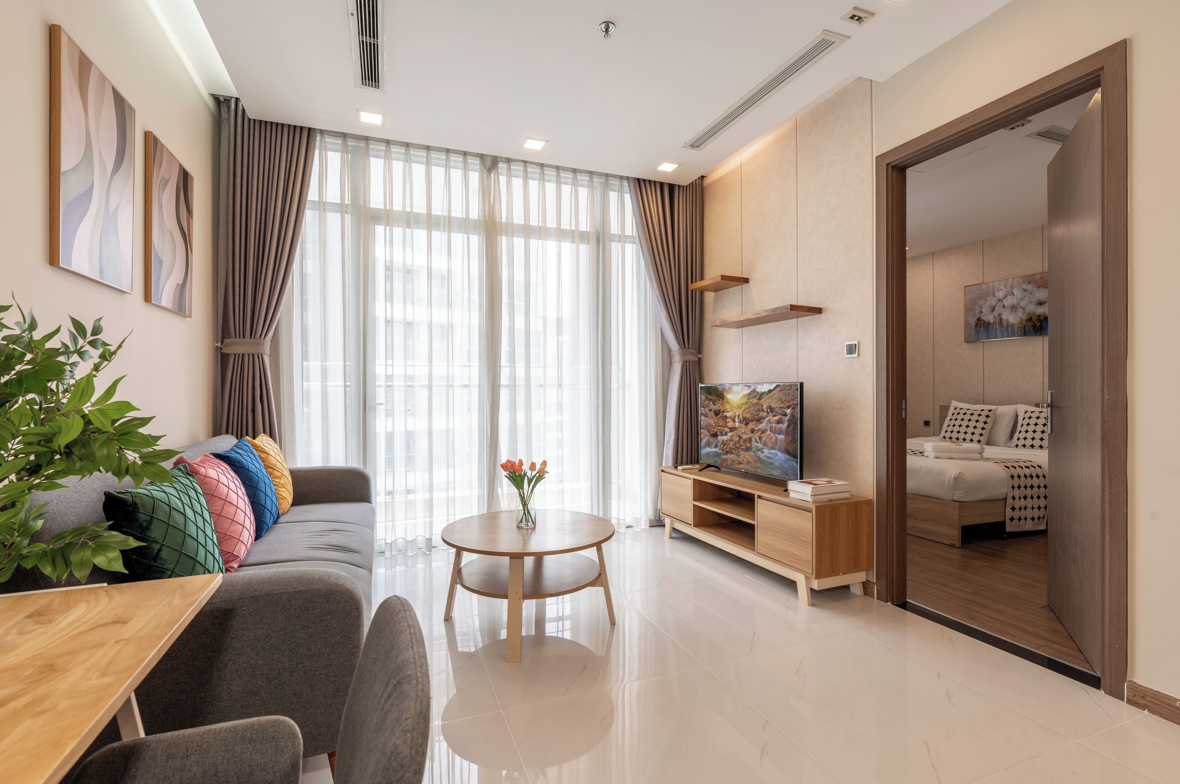 Deluxe Apartment, 1 Bedroom, Balcony, City View | Premium bedding, pillowtop beds, minibar, individually decorated