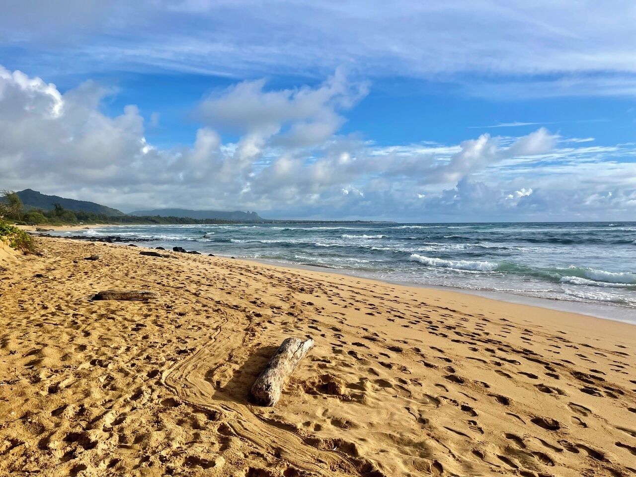 On the beach, sun loungers, beach towels