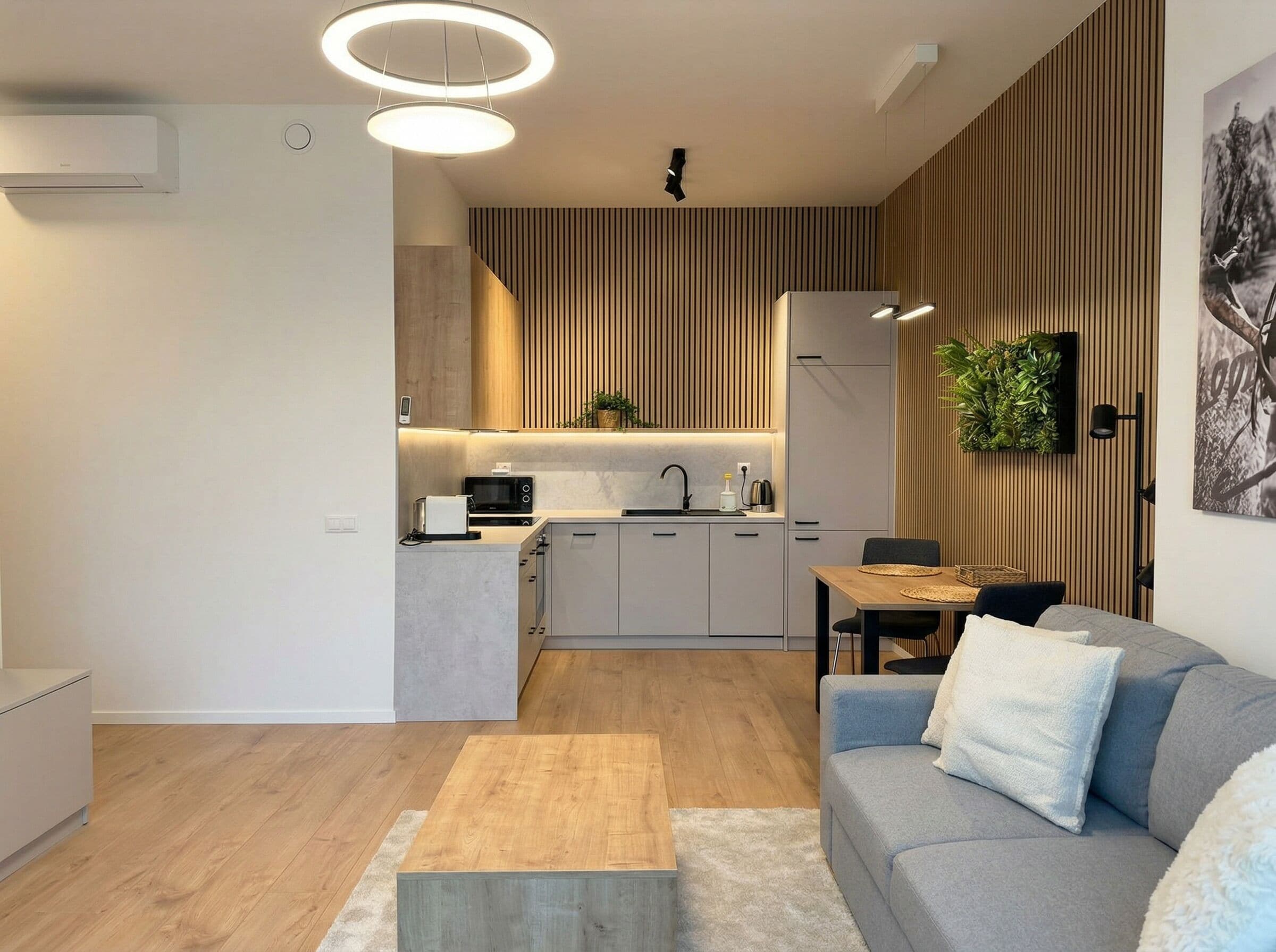 Basic-Apartment | Eigene Küche | Kühlschrank, Mikrowelle, Ofen, Herdplatte