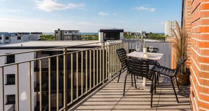 MEERholung FeWo 4.2 – Penthouse Wohnung mit 2 Schlafzimmern & Dachterrasse -