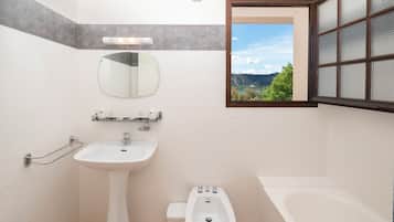 Comfort Double or Twin Room, Balcony, Lake View | Bathroom | Hair dryer, towels, soap, toilet paper