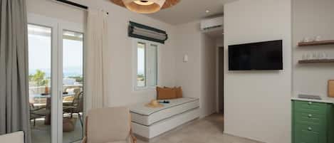 Appartement Majestueux, balcon, vue mer | Coin séjour