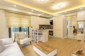 Living area - Arslan Apartments, Balkonlu Amerikan Mutfaklı 1+1 Daire, Amasra İnkum Yakını (Bartın)