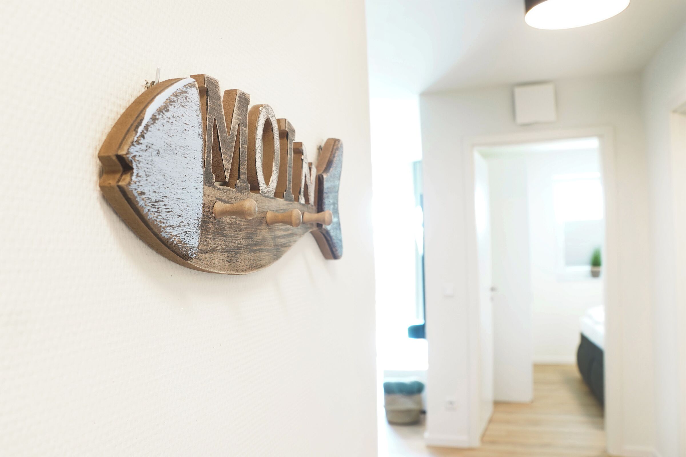 A fish-shaped wall decoration.