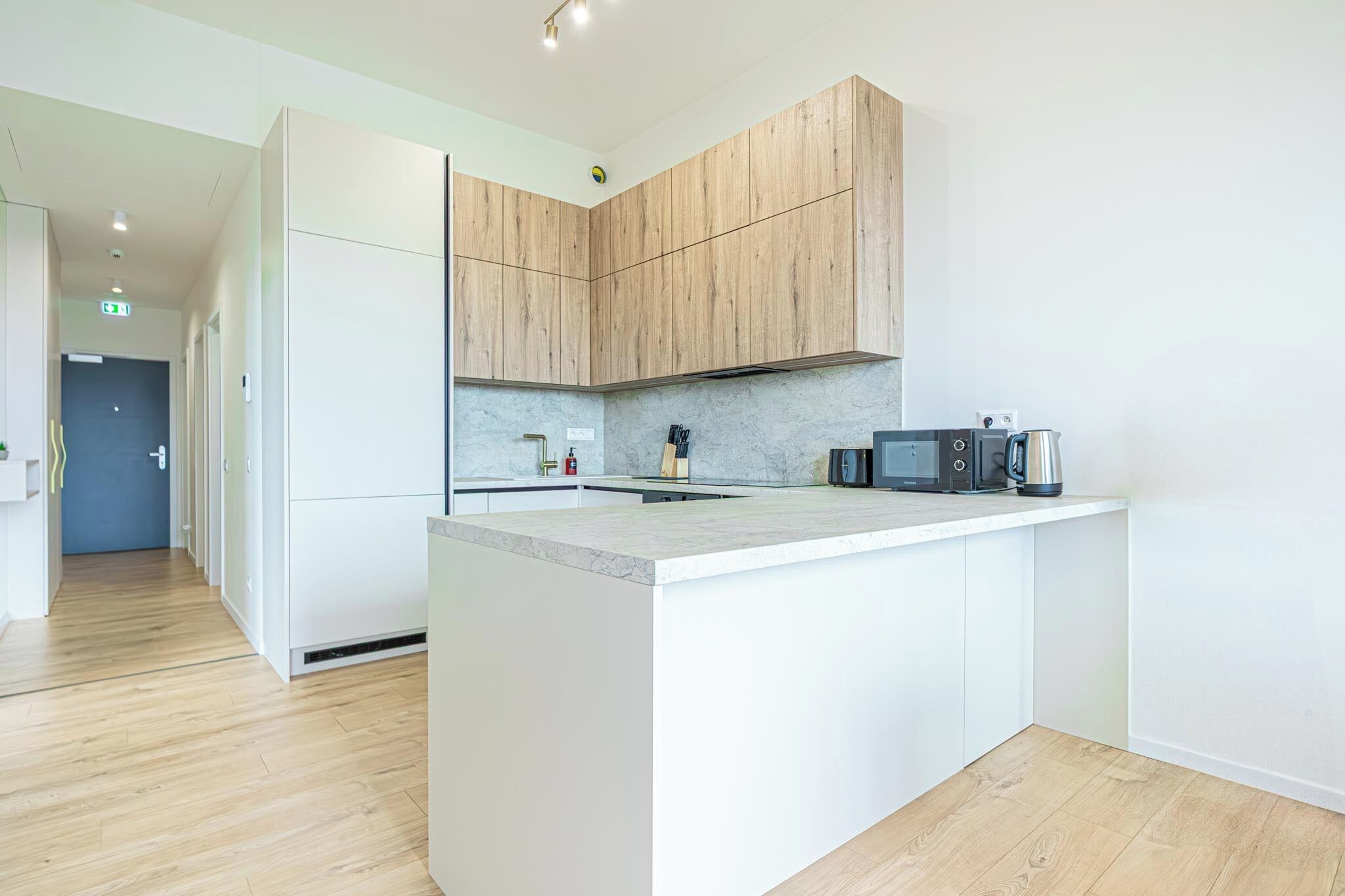 Basic Apartment | Private kitchen | Fridge, microwave, oven, stovetop