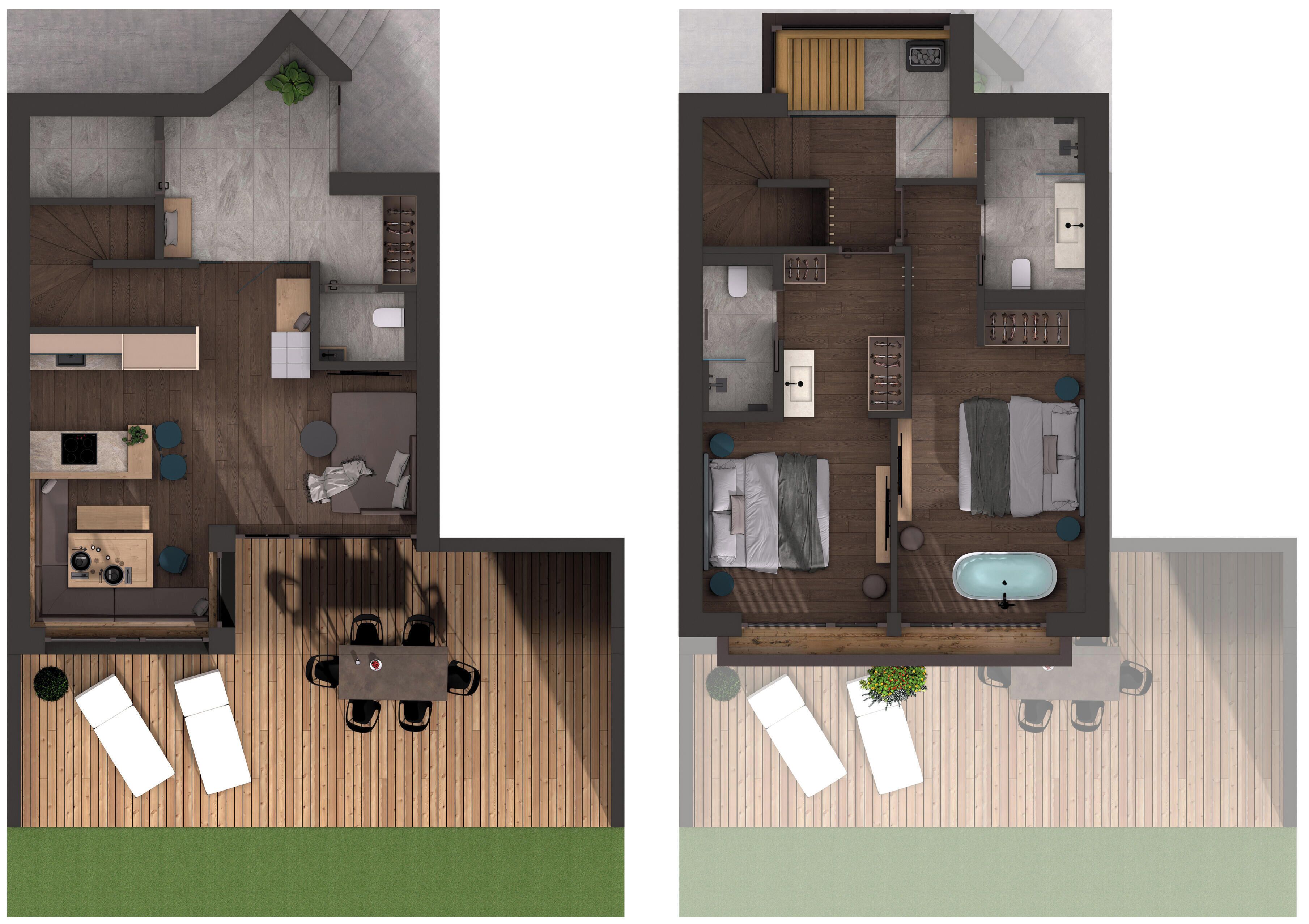 ลักซ์ชัวรี่ชาเลท์, วิวภูเขา | ผังชั้นอาคาร