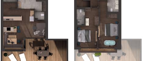 ลักซ์ชัวรี่ชาเลท์, วิวภูเขา | ผังชั้นอาคาร