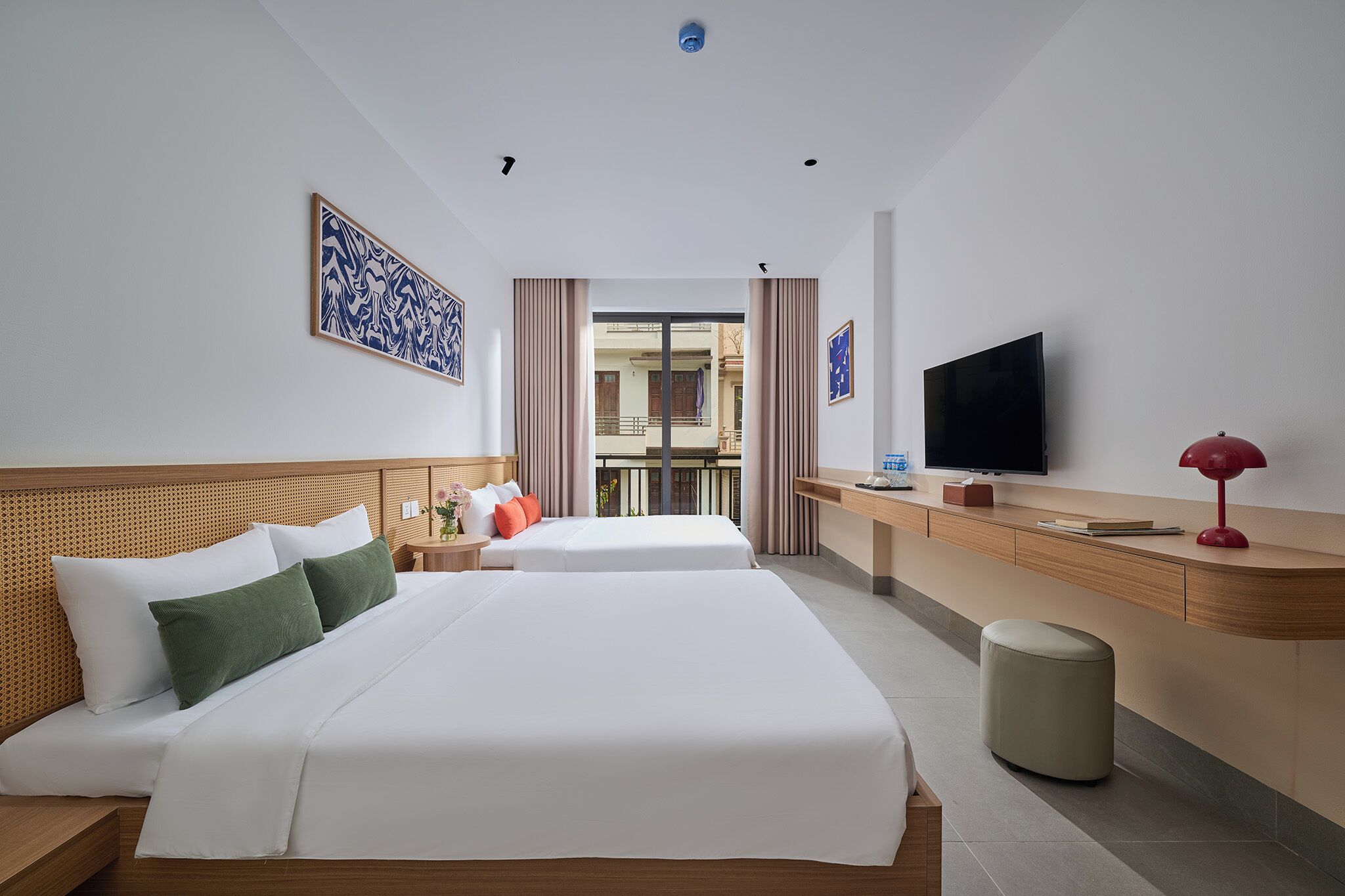 Chambre Quadruple Familiale, balcon, vue ville