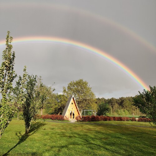 wooden Tipi in loire valey surrounded by lakes