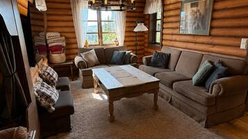 Smart TV, fireplace, video games, DVD player