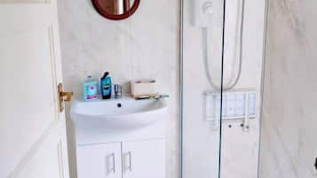 Hair dryer, soap, toilet paper
