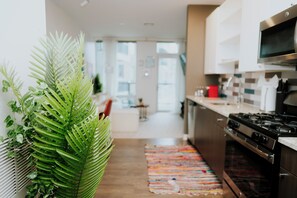 Private kitchen - Charming 2-bedroom apartment with Balcony/ Garage Parking in Cambridge (Cambridge)