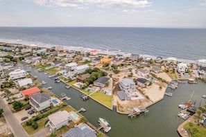 Aerial view - Second To None: Brand-New Luxury Retreat with Ocean Views, Pool & Hot Tub (Murrells Inlet)