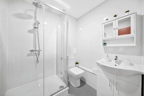Ducha, secador de pelo y champú