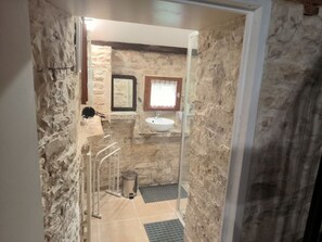 Shower, hair dryer, soap, toilet paper - Vrbo Property (Thédirac)