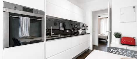 Fridge, microwave, dishwasher, toaster