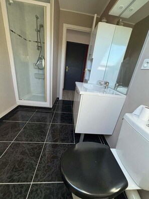 Shower, hair dryer, toilet paper - The camellia house (Trégunc)