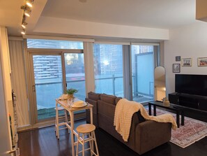 Living area - Executive condoCN Tower| Leafs| Raptors| Harbourfront| Balcony (Toronto)