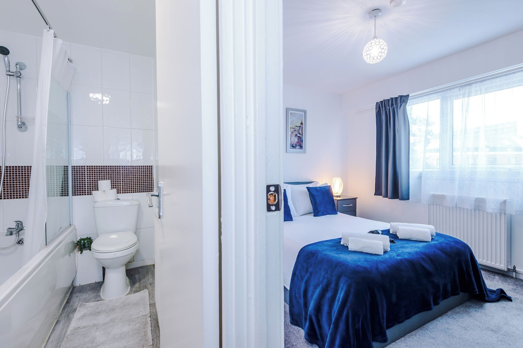 Hair dryer, towels
