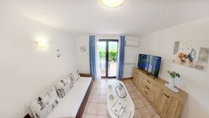 Apartment, 1 Bedroom, Patio | Living room - Apartment With Pool in Čepljani Near Umag (Umag)