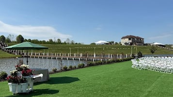 Outdoor banquet area