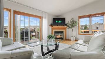 TV, fireplace, offices