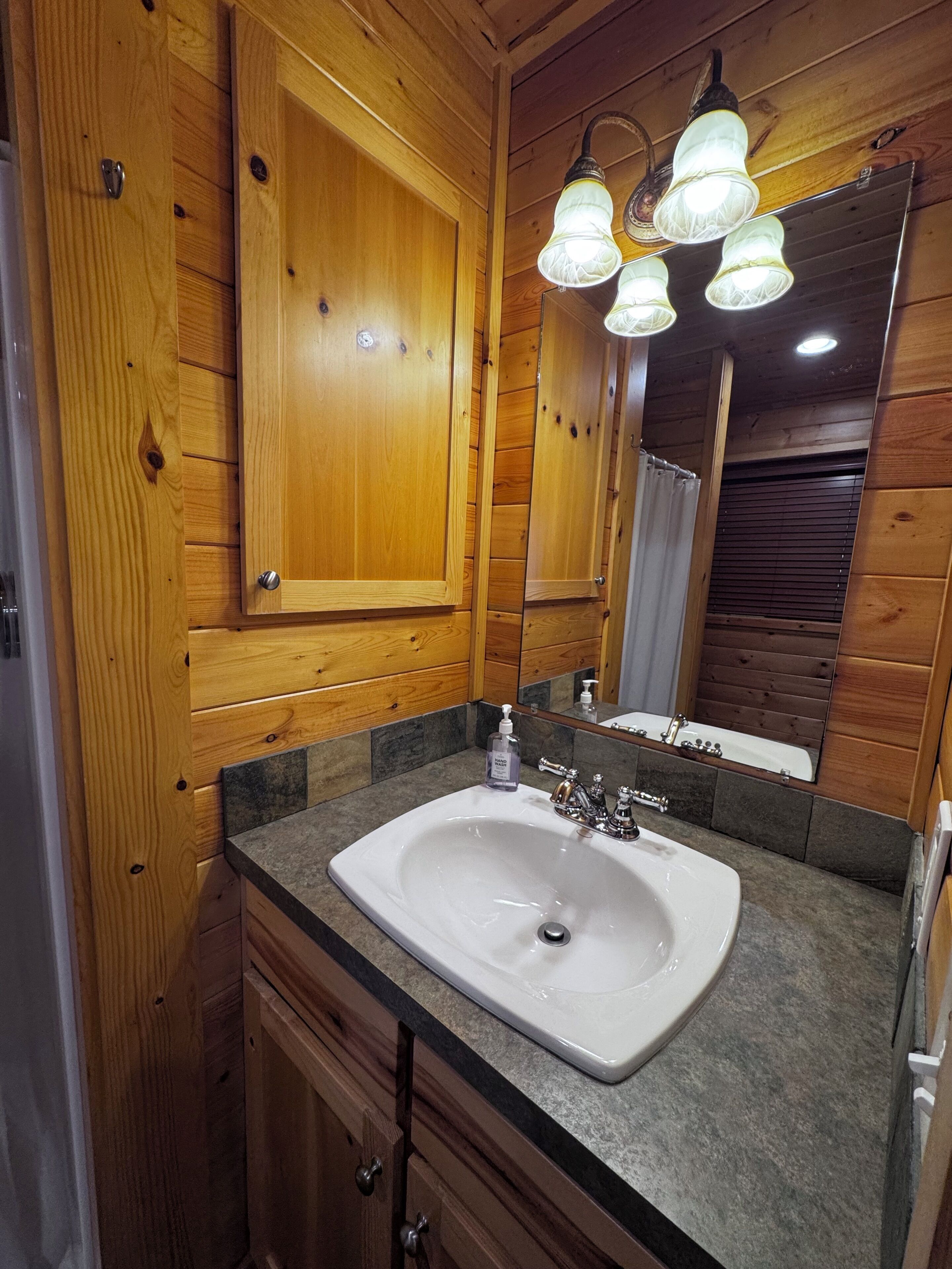 Shower, towels, soap, toilet paper