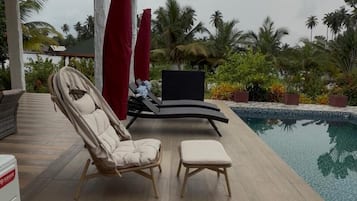 Villa Deluxe, piscine privée, vue mer | Terrasse/Patio